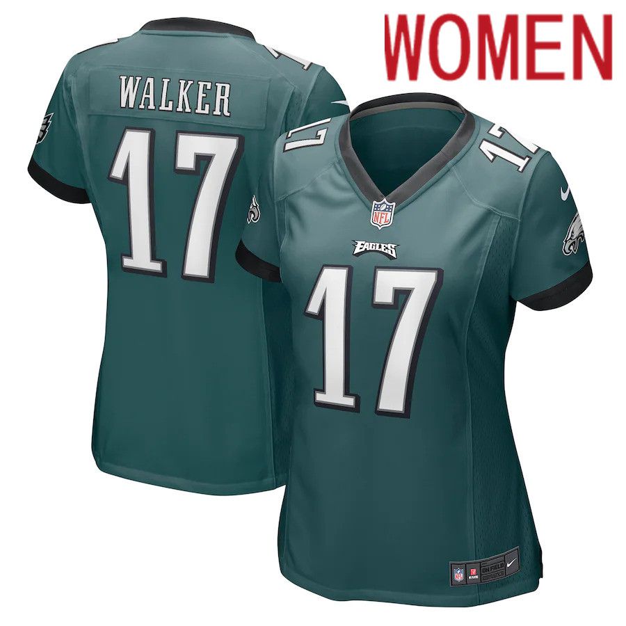 Women Philadelphia Eagles #17 Michael Walker Nike Midnight Green Game NFL Jersey->women nfl jersey->Women Jersey